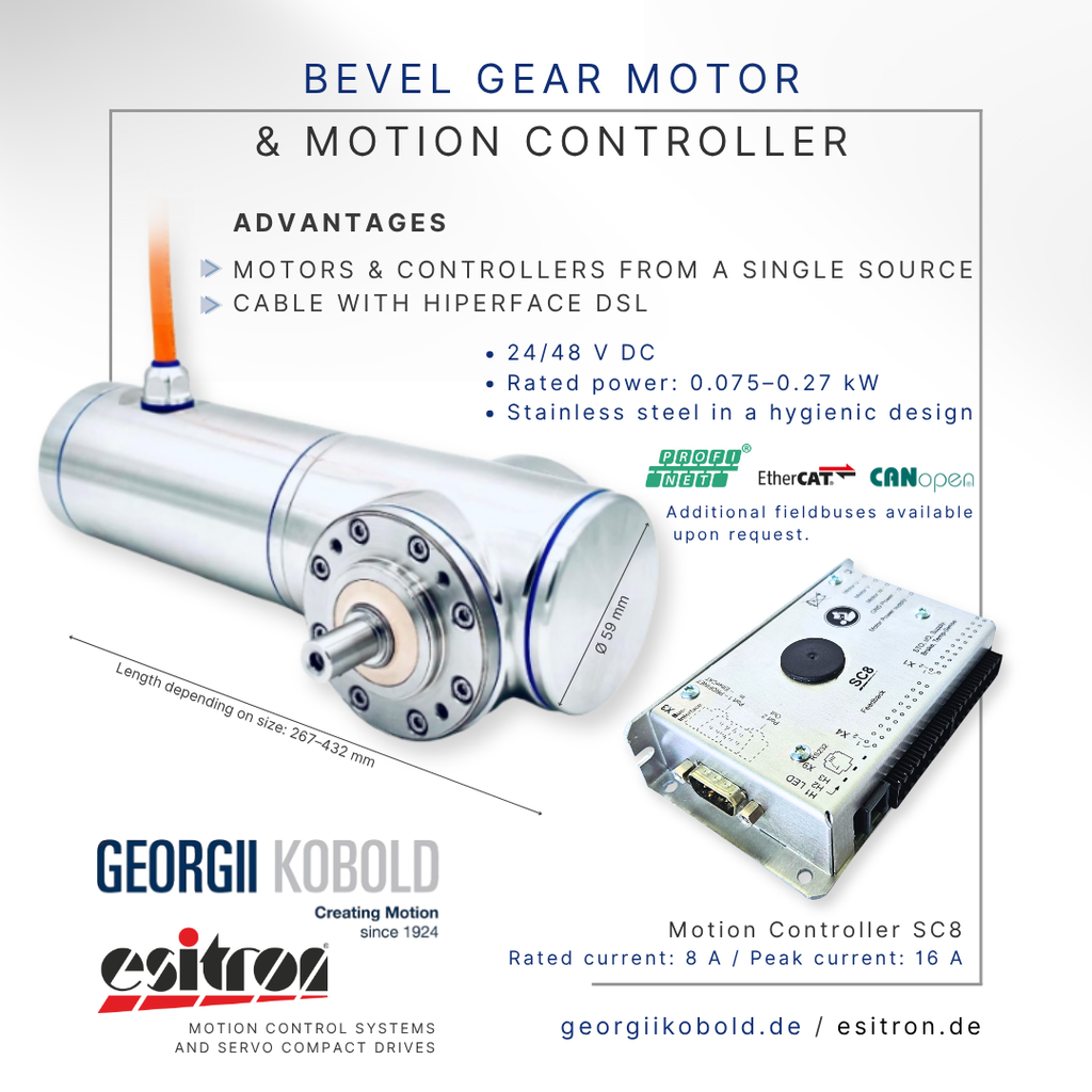 Bevel Gear Motor and Motion Controller